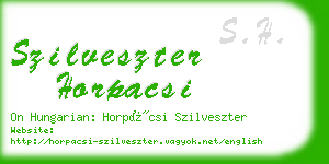 szilveszter horpacsi business card